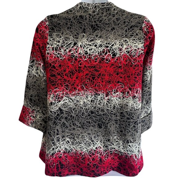 Vtg Red Black Gray Textured Artsy One-Button Blazer Jacket Size L Made in USA - Picture 2 of 10